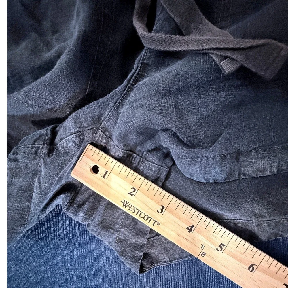 J. Crew Re-Imagined Minimalist Linen Lyocell Shorts XS Blue Drawstring Coastal